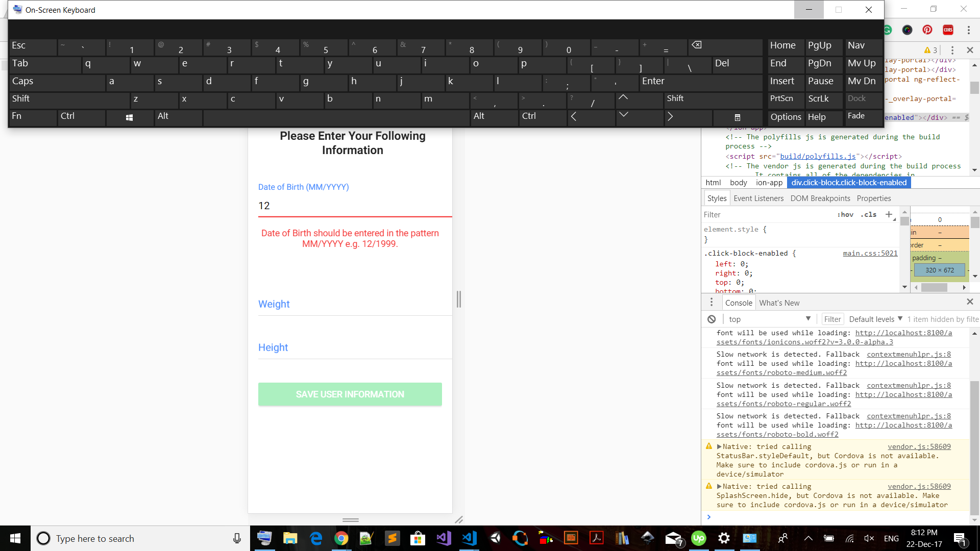 Preview thumbnail for Ionic 3 Chart and Forms with Validation and Native SQLite Storage